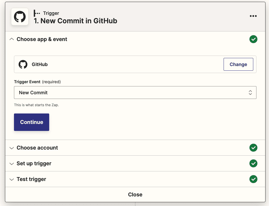 Github repo trigger